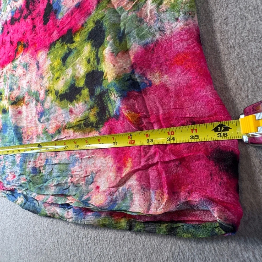 Fay Et‎ Fille Modal Silk Infiniti Scarf Floral Rectangle Pink Green Blue 24x72